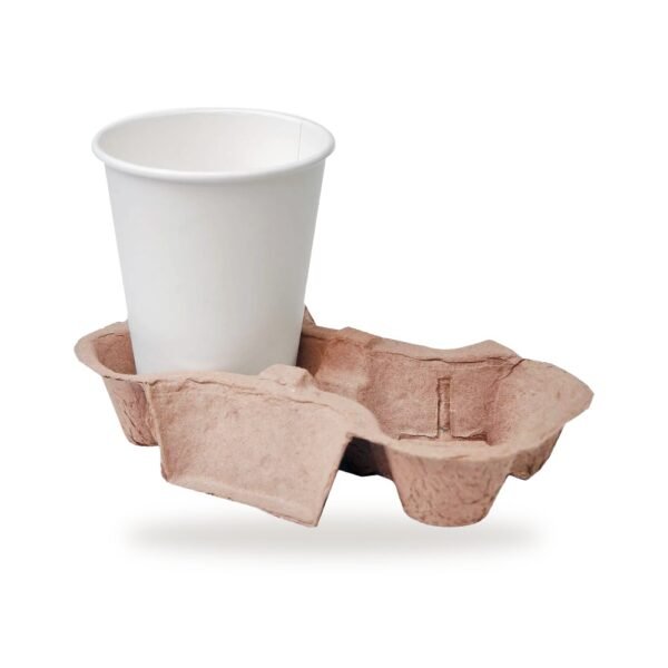 2 cup moulded pulp coffee carry tray, 400 per carton - wholesale cafe supplies Sydney, Glory Packaging