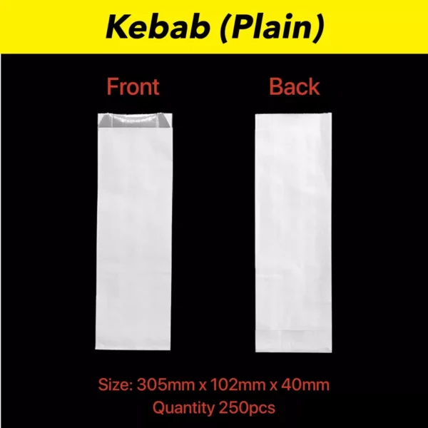 Plain white Foil Kebab Bag - 250pcs