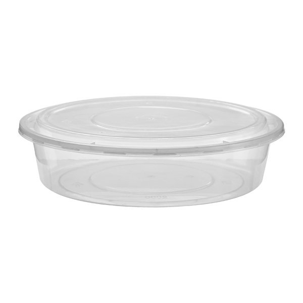 Round Containers 2000ml Flat Base with Lid - 1ctn (90pcs)