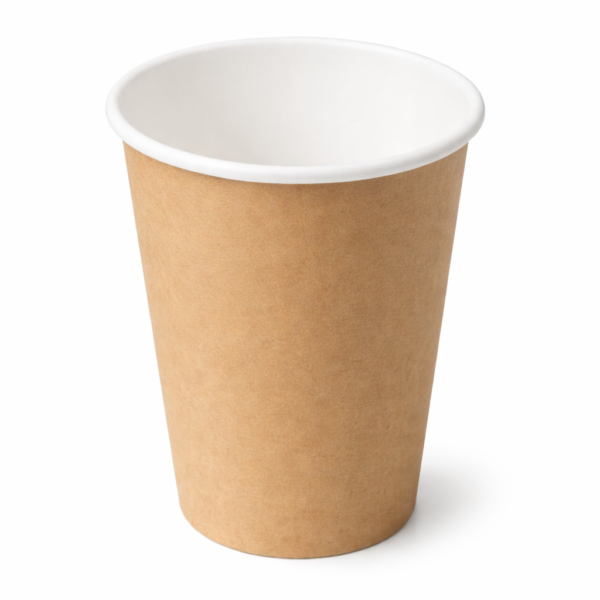 12oz Brown Single Wall paper Coffee Cups - 1000pcs (Fits 90mm Lids)