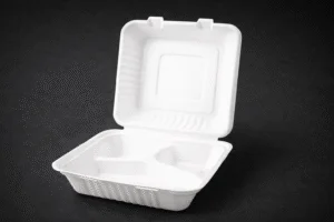 Sugarcane Clamshell 8" 3 Compts - 1 carton (200pcs)