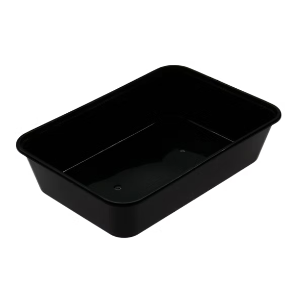 Rectangular Plastic Containers Black 1000ml - 1 Carton (500pcs)