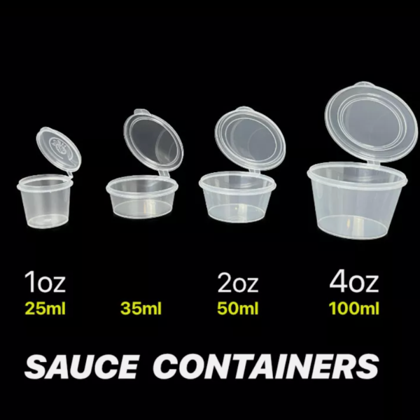 Sauce Containers with Hinged Lid 1oz -  1 Carton (2000pcs)