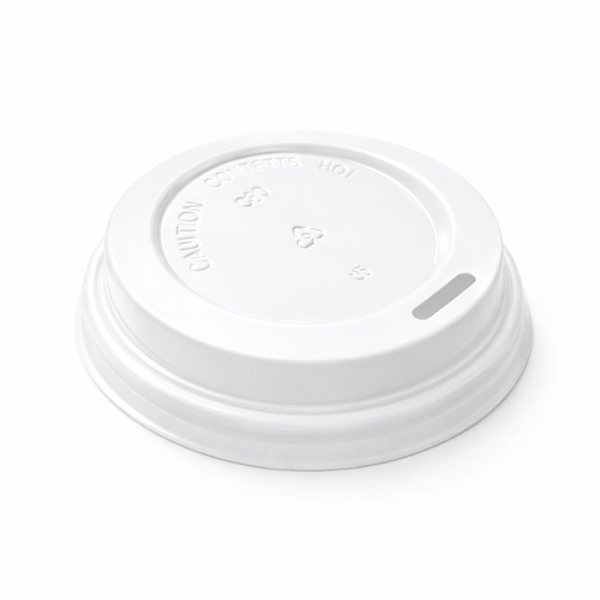 62mm Flat Coffee Cup Lid White - 1000pcs