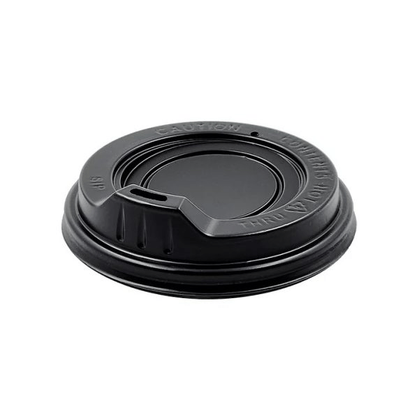 90mm Sipper Coffee Cup Lid Black - 1000pcs
