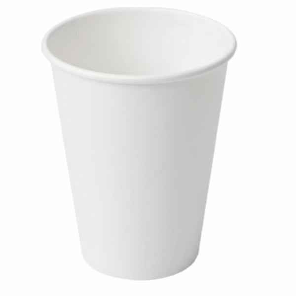 12oz White Single Wall paper Coffee Cups - 1000pcs (Fits 90mm Lids)