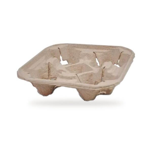 4 cup moulded pulp coffee carry tray, 300 per carton - wholesale cafe supplies Sydney, Glory Packaging