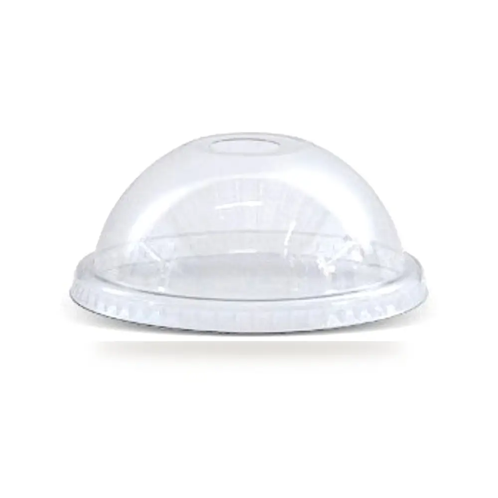 92mm clear dome PET cup lid with straw hole, 1000 per carton - wholesale cold cup lids Sydney, Glory Packaging