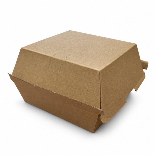 Kraft brown burger box closed view