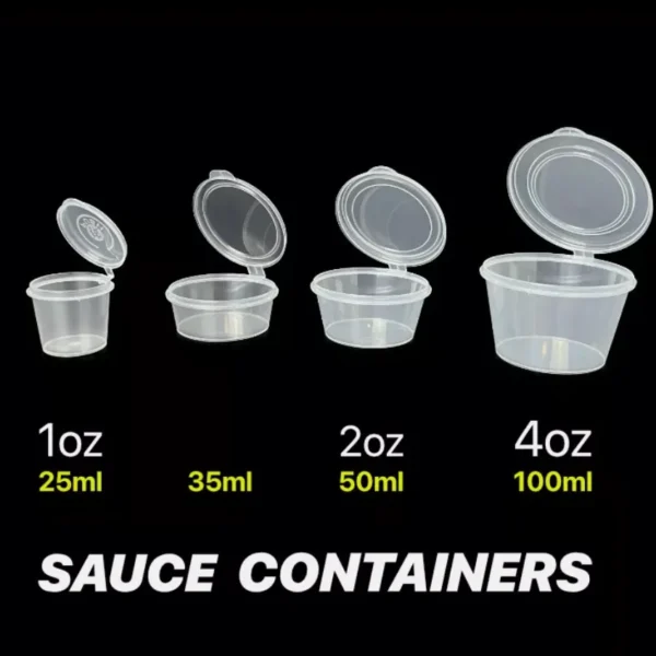 Sauce Containers with Hinged Lid